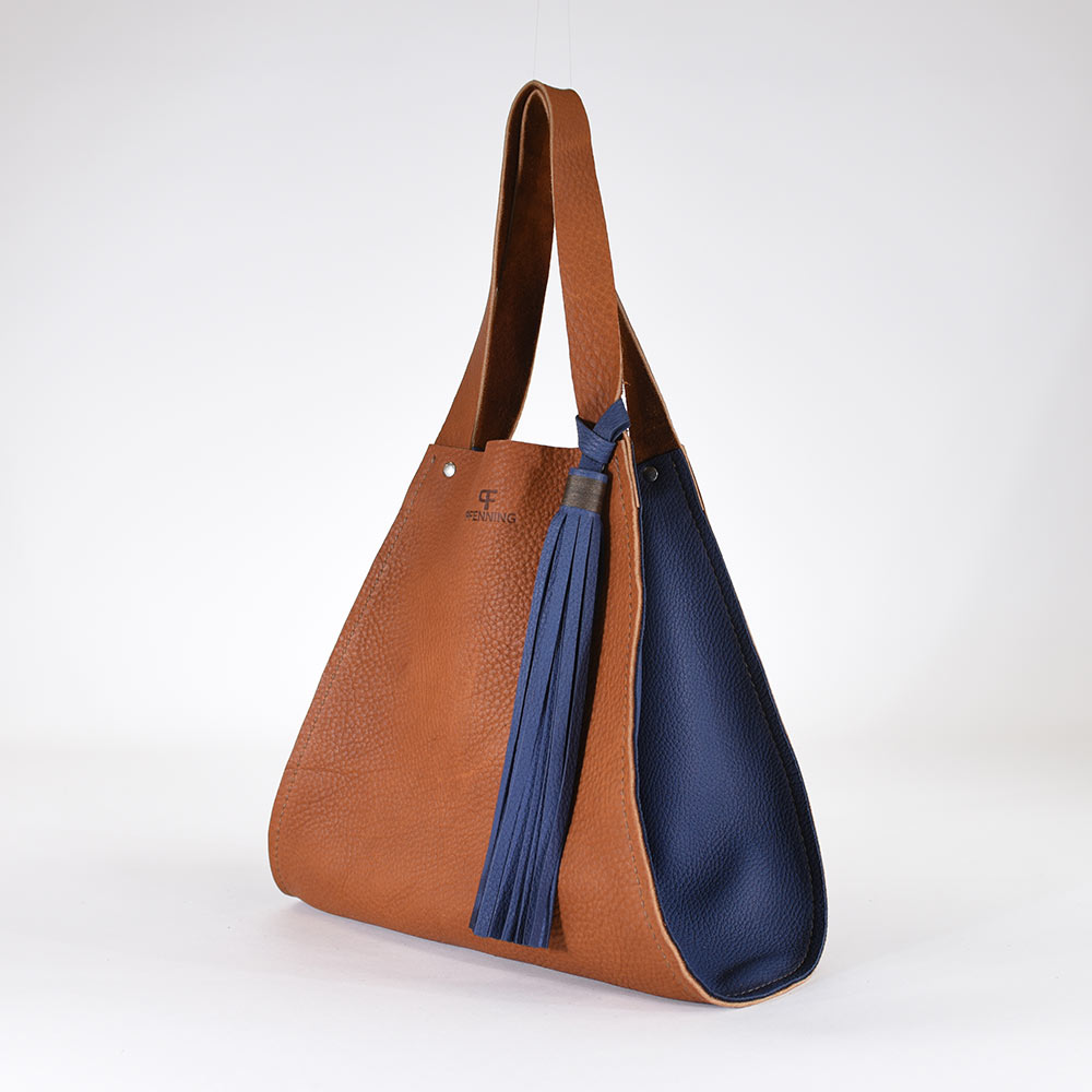 Russet Chap Blue Chardonnay Leather Tote Bags
